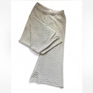 DIMY Y2K Sheer Chevron Resort Pants | Flared Bottom | Lined Pull On | M/L